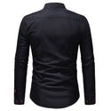 Men Casual Embroidery Printed Shirt