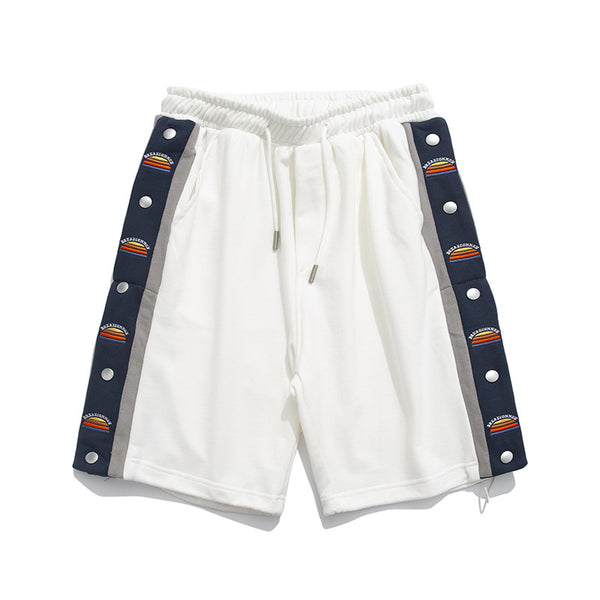 Men Side-breasted Embroidery Shorts