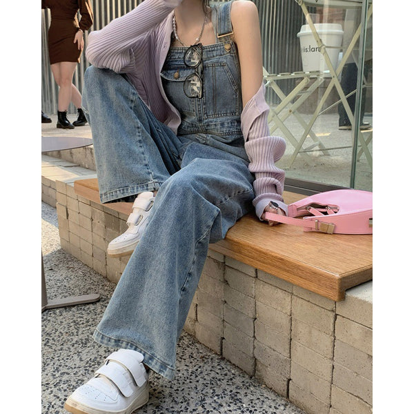 Women Wide Leg Denim Overalls