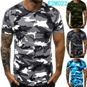 Crew Neck Tight Camouflage Casual Sports Men's T-shirt