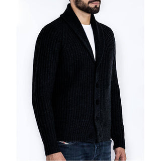 Buy black Men Long Sleeve Cardigan Knitted Sweater