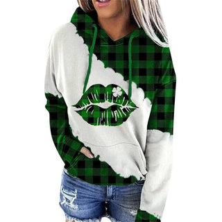 Buy lip-prints Women Lucky Grass Print Sweatshirts Hoodie