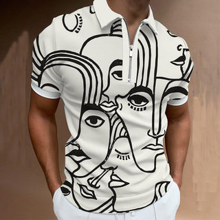 Buy style-2 Men Short-Sleeved Patterned Polo T-Shirt