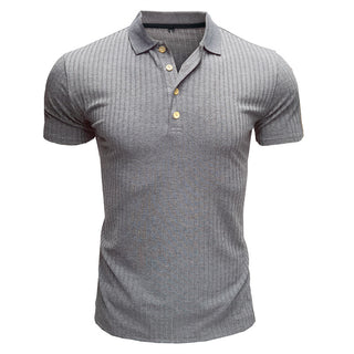 Buy light-grey Men&#39;s Short Sleeve Polo Lapel T-Shirt