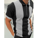 Men Short-Sleeved Patterned Polo T-Shirt