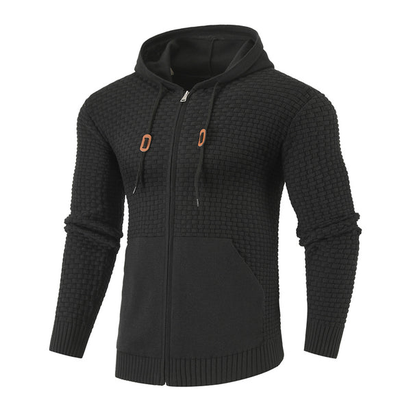 Men Four Seasons Knitting Zipper Hoodie