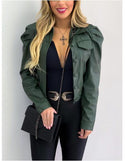 Women Lapel Cardigan Short Jacket