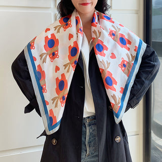 Buy style-25 Women Multi-Patterned Printed Silk Scarf