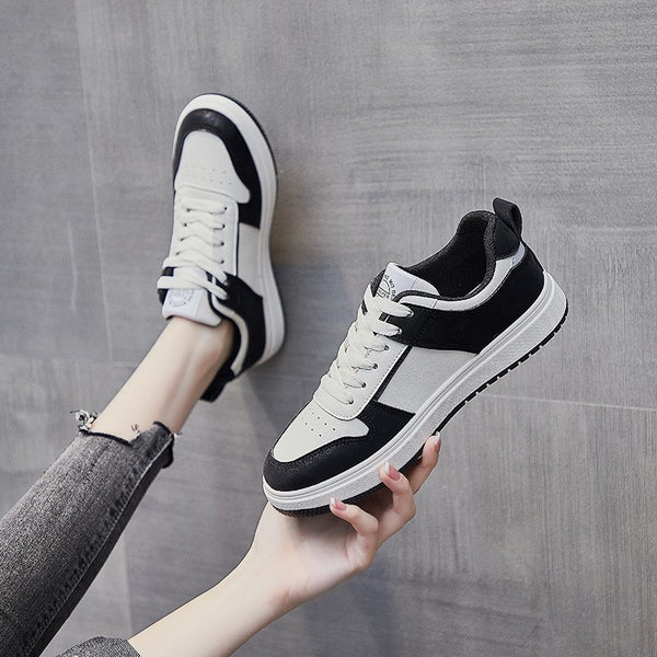 Women Color Lined Lace-up Casual Sneakers