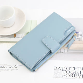 Buy blue Women Long Two-Fold Stacked Wallet