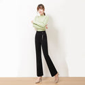 Micro Flared High Waist Drape Dress Pants