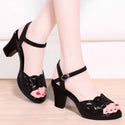 Mid-heel Rhinestone Sandal Strap Heels