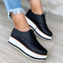 Women Lace-up Thick Bottom Flats Shoes