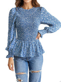 Long Sleeve Tunic Printed Shirt Top