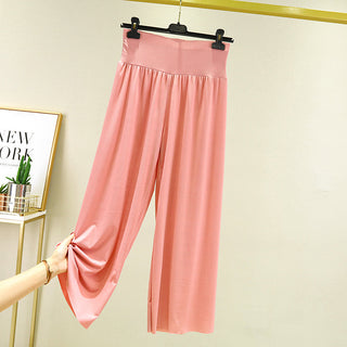 Buy pink Cropped High Waist Loose Wide Pants