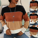 Long-Sleeved Round Neck Knitted Sweater