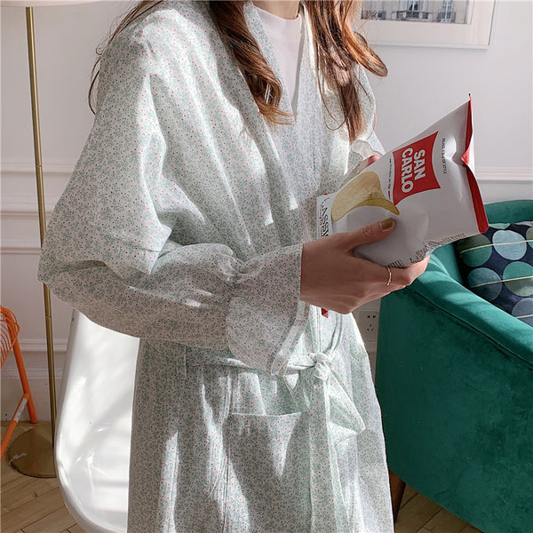 Women Floral Long Kimono Loungewear