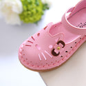 Hollow Out Cat Leather Sandals For Girls