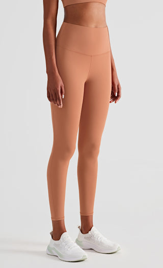 Buy peach High Waist Nylon Moisture Wicking Leggings