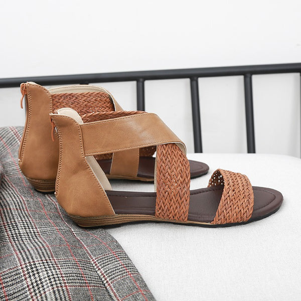 Bohemian Woven Belt Wedge Sandals