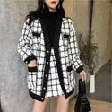 Women Two Piece Plaid Jacket & Skirt