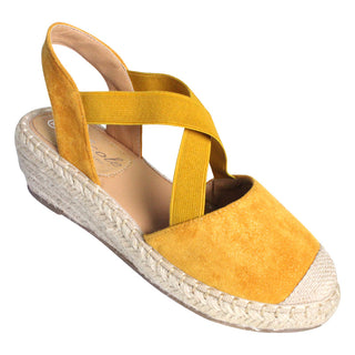 Buy yellow Women Baotou Cross Strap Wedge Sandals