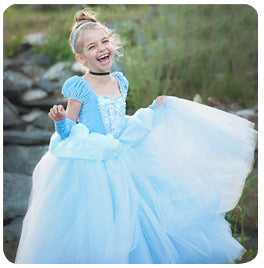 Girls Fashion Simple Solid Color Princess Dress