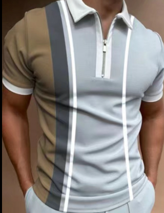 Buy khaki Men Printed Short Sleeve Polo T-Shirt