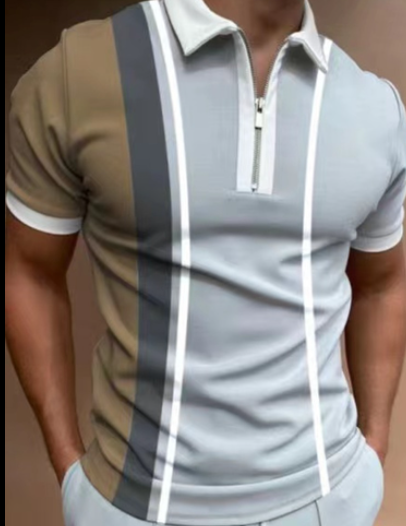 Men Printed Short Sleeve Polo T-Shirt