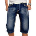 Men Casual Fashion Fold Pockets Denim Pants