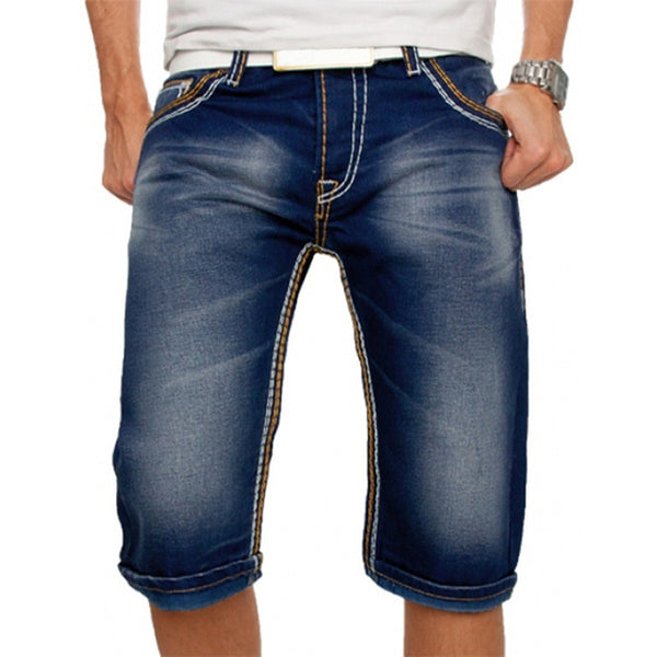 Men Casual Fashion Fold Pockets Denim Pants