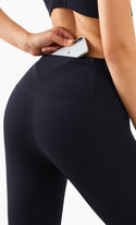 Nylon Back Pocketed High Waist Leggings