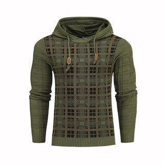 Buy army-green Men Pullover Multi-Color Lines Hoodies