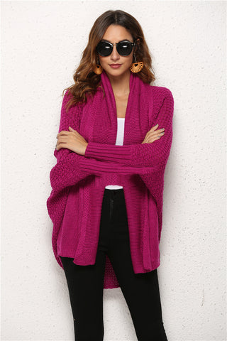 Buy deep-pink Women Knitwear Acrylic Cardigan Shawl