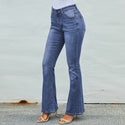 High-waist Stretch Distressed And Thin Wide-leg Pants