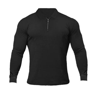 Men Long-Sleeved Casual Polo Shirt