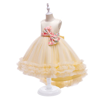 Buy yellow Girl Floral Catwalk Trailing Dress