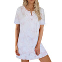 Short Sleeve Tie Dye Pajamas Loungewear Dress