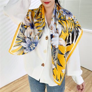 Buy style-6 Women Multi-Patterned Printed Silk Scarf