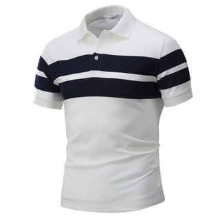 Buy white Men Slim-fit Striped Polo Shirt