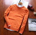 Men Solid Colored Round Neck Sweater