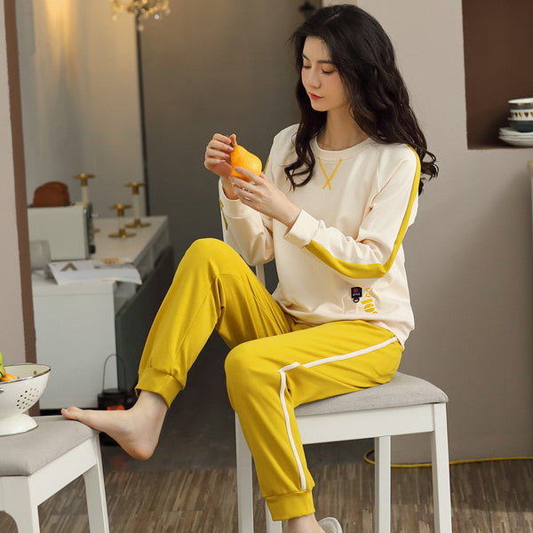 Women Knitted Round Neck Loungewear Suit