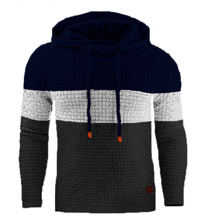 Buy navy-blue Men Jacquard Long Sleeve Hoodie