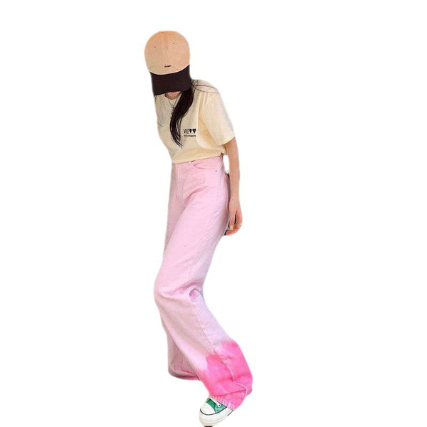 Thin Gradient Pink Mopping Pants