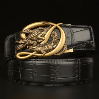 Buy e Patterned Real Cowhide Automatic Buckle Belt