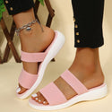 Women Double Strapped Casual Slip-on Sandals