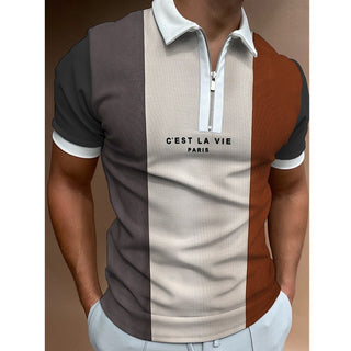 Men Printed Short Sleeve Polo T-Shirt