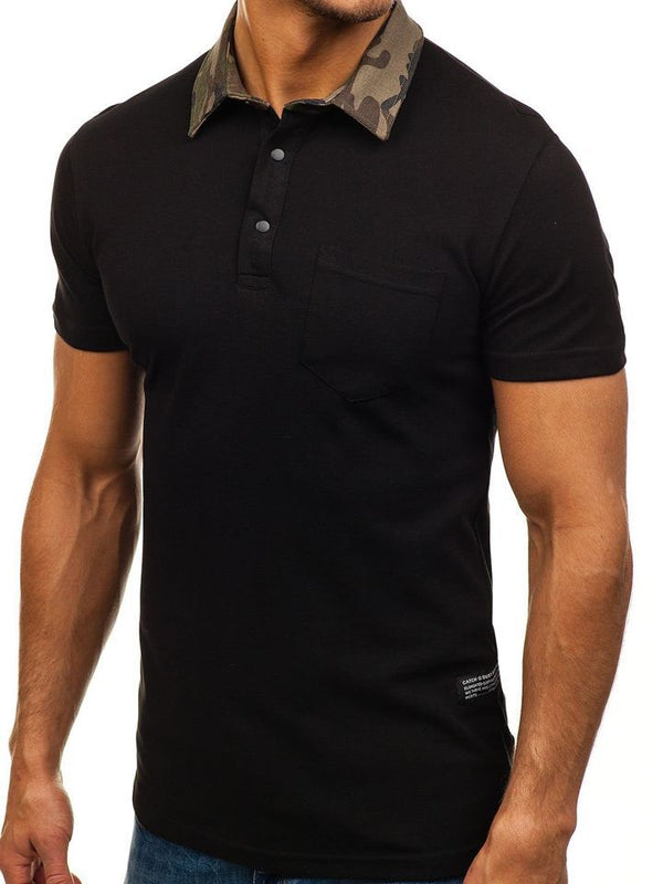 Men Solid Color Polo Shirts