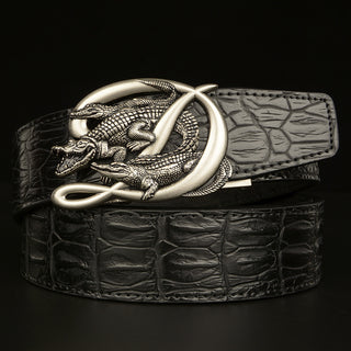 Buy j Patterned Real Cowhide Automatic Buckle Belt