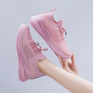 Buy pink Flying Woven Mesh All-match Sneakers